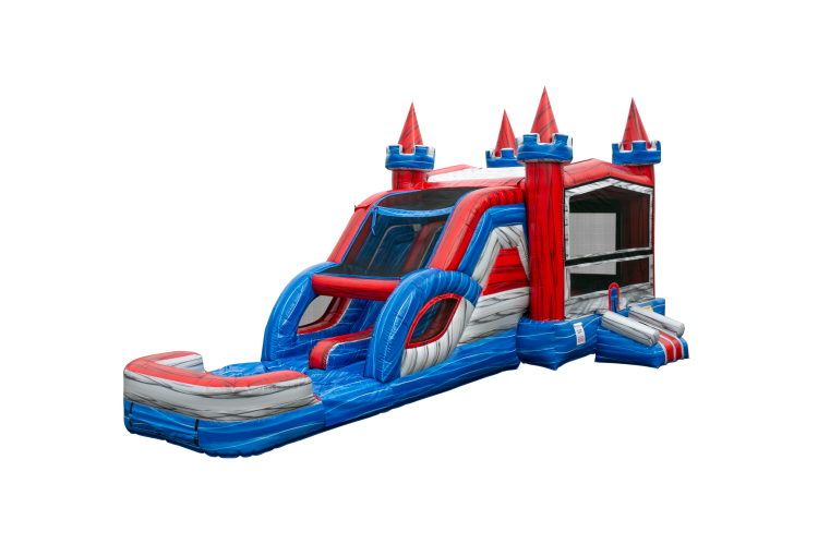 Dual Lane Castle Tower Waterslide Combo